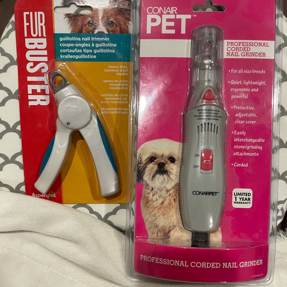 Conair Pet Professional Corded Nail Grinder + AspenPet Nail Trimmer NEW